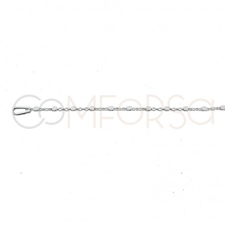 Sterling silver 925 cable chain with squares 1.2mm out.