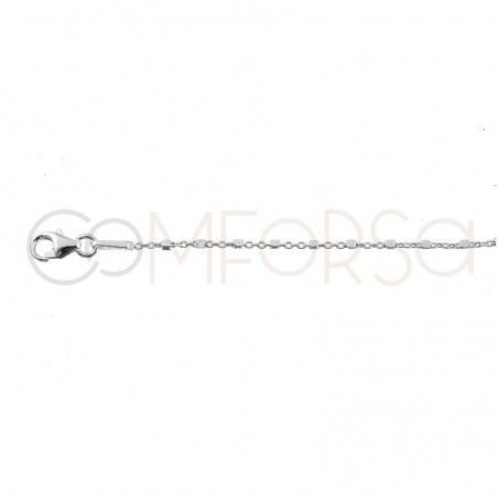 Sterling silver 925 cable chain with squares 1.2mm out.