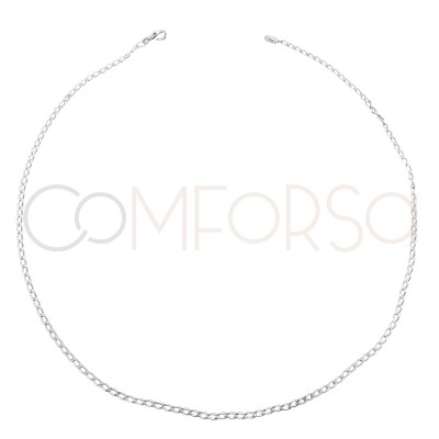 Sterling silver 925 elongated link trace chain 2x4mm (out.)