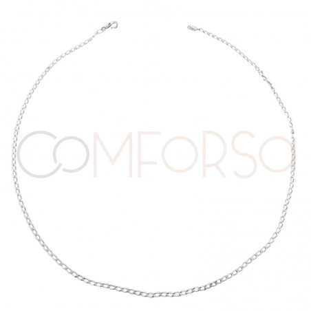 Sterling silver 925 elongated link trace chain 2x4mm (out.)