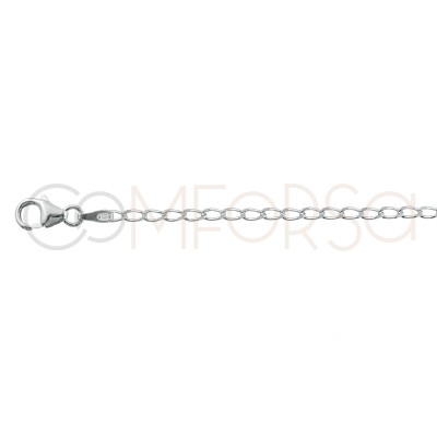 Sterling silver 925 elongated link trace chain 2x4mm (out.)