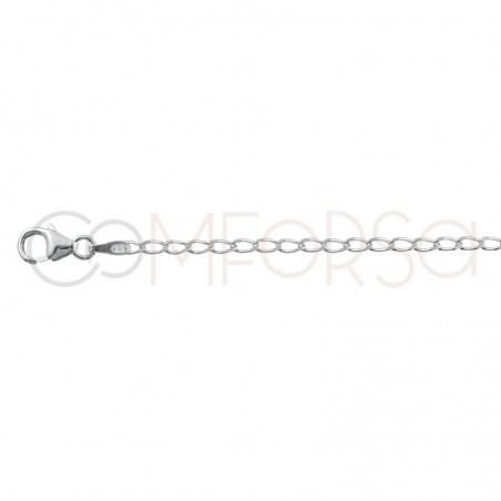 Sterling silver 925 elongated link trace chain 2x4mm (out.)