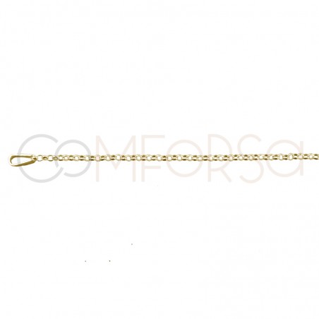 Gold-plated sterling silver 925 diamond belcher chain 1.5mm