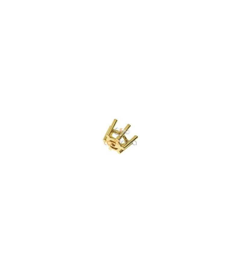 18kt Yellow gold settings 6 prongs (5 mm int)