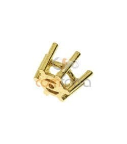 18kt Yellow gold settings 6 prongs (5 mm int)