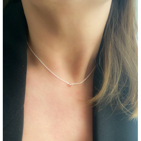 Gold-plated sterling silver 925 choker with coffe rectangular zirconium
