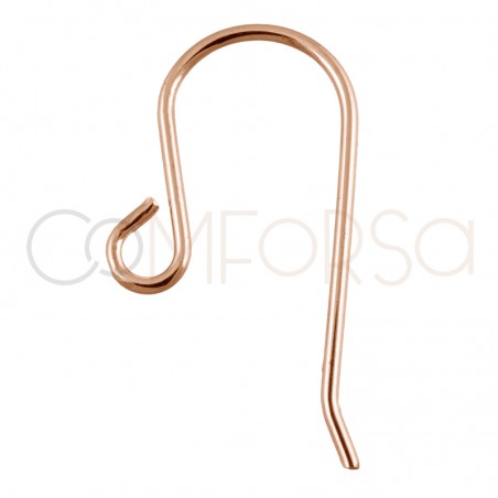 Sterling silver 925 Rose Gold-plated large hook with open ring 11 x 20 mm