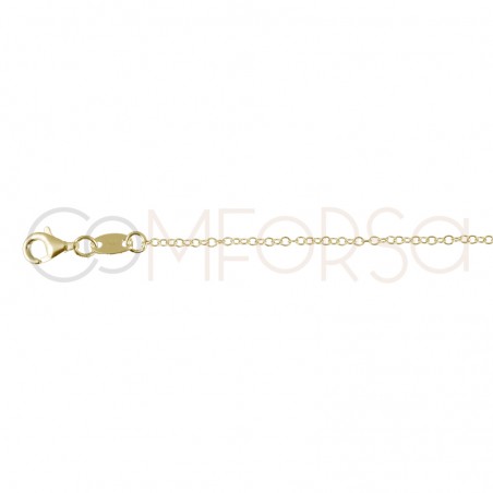 Sterling silver 925 gold-plated chain with round pendants and zirconias 40 cm