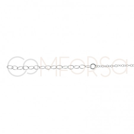 Sterling silver 925 gold-plated chain with round pendants and zirconias 40 cm
