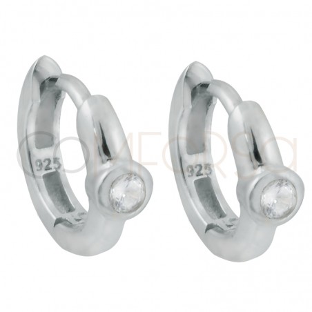 Gold-plated sterling silver 925 crystal zirconium hoop earrings 12mm