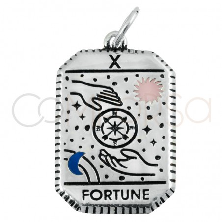 Sterling silver 925 Fortune tarot pendant 14x20mm