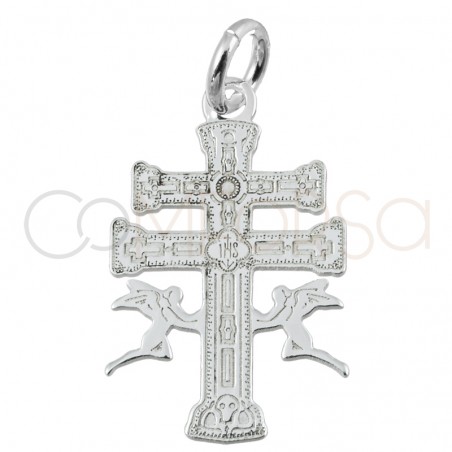 Gold-plated sterling silver 925 Caravaca Cross laser 11 x 17mm