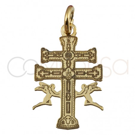 Gold-plated sterling silver 925 Caravaca Cross laser 11 x 17mm