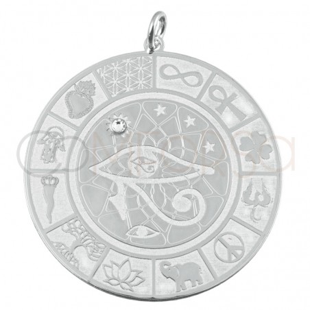 Sterling silver 925 Eye of Horus pendant with symbolism