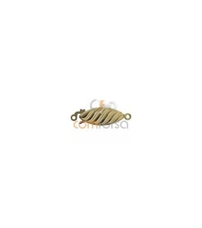18kt Yellow gold corrugated clasp 17 x 7 mm