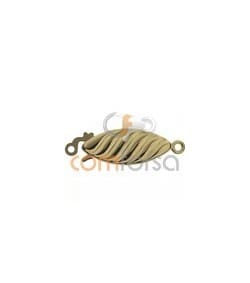 18kt Yellow gold corrugated clasp 17 x 7 mm