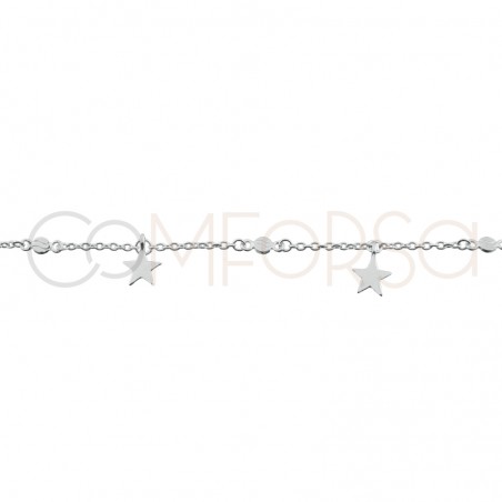 Engraving + Sterling silver 925 choker with 5 customisable stars 40cm + 5cm (extender)