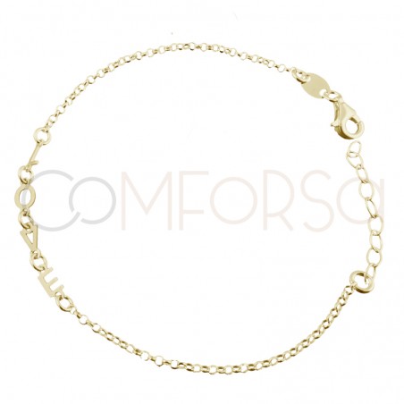 Gold-plated sterling silver 925 Love bracelet 17cm + 3cm (extender)