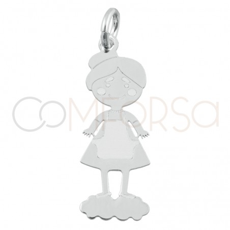 Sterling silver 925 grandmother silhouette pendant 8 x 20mm