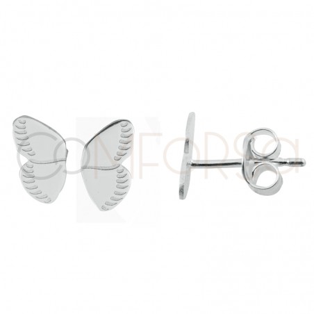 Gold-plated sterling silver 925 butterfly wings earrings 18x36mm