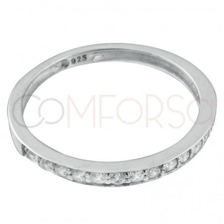 Sterling silver 925 half-zirconia ring