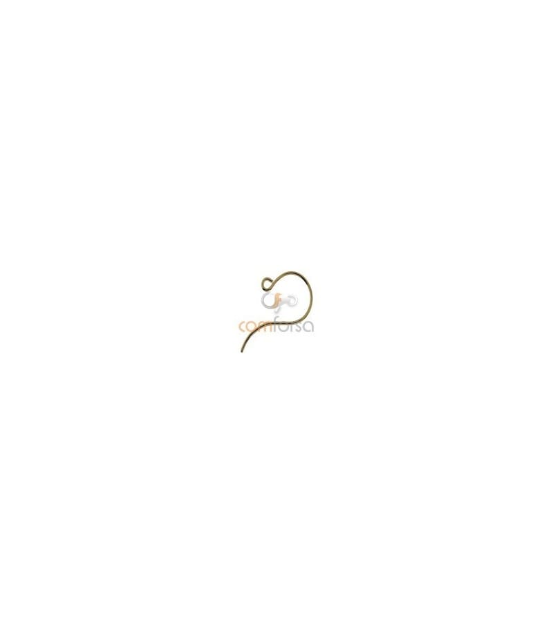 18kt Yellow gold long wire ear hook with ring