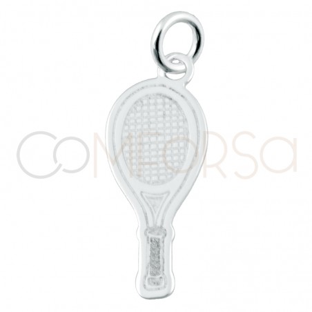Gold-plated sterling silver 925 tennis racket pendant 7.5 x 18mm