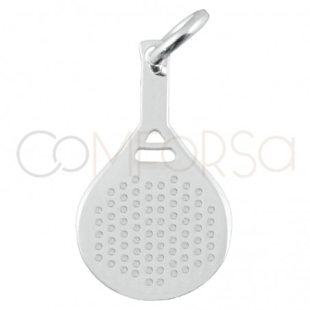 Sterling silver 925 paddle racket pendant 9 x 16mm