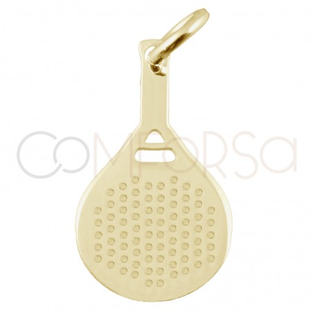 Gold-plated sterling silver 925 paddle racket pendant 9 x 16mm
