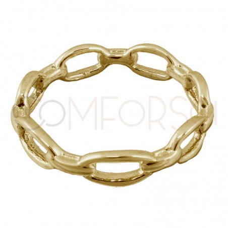 Gold-plated sterling silver 925 chain link ring