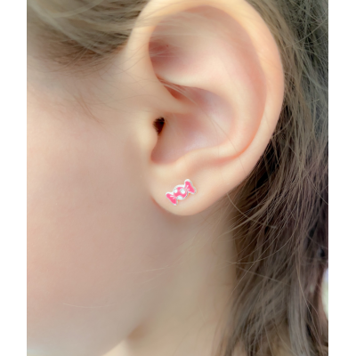 Sterling silver 925 pink sweet earrings 8.5 x 4.5mm