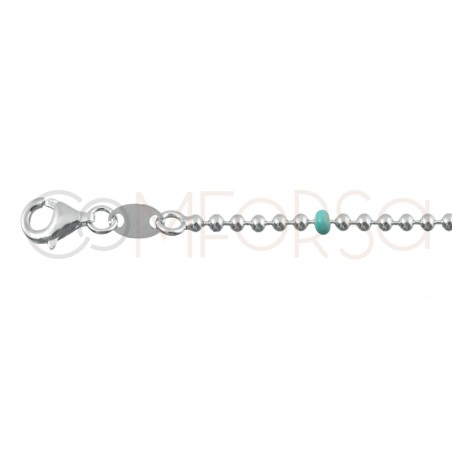 Gold-plated sterling silver 925 anklet with blue enamelled balls 21.5cm + 4.5cm