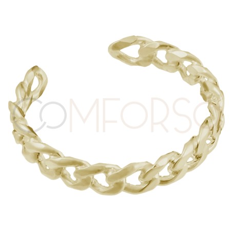 Gold-plated sterling silver 925 thin chain ring 3.5mm