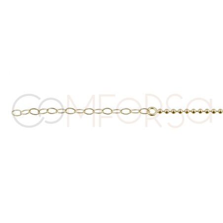 Sterling silver 925 choker with balls and circle detail 40cm + 5cm
