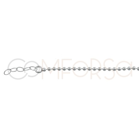 Gold-plated sterling silver 925 bracelet with little balls and circle detail 17cm + 4cm