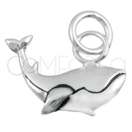 Sterling silver 925 whale pendant 12x9mm
