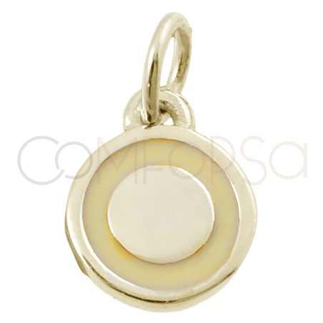 Gold-plated sterling silver 925 yellow circle pendant 8mm