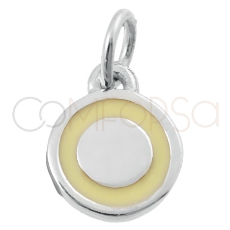 Gold-plated sterling silver 925 yellow circle pendant 8mm