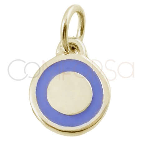 Gold-plated sterling silver 925 purple circle pendant 8mm