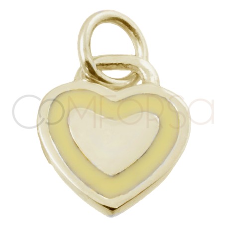 Gold-plated sterling silver 925 yellow heart pendant 11x9mm