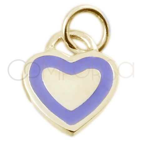 Sterling silver 925 purple heart pendant 11x9mm