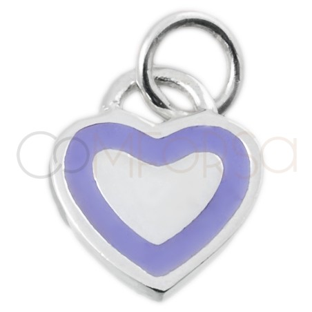 Gold-plated sterling silver 925 purple heart pendant 11x9mm