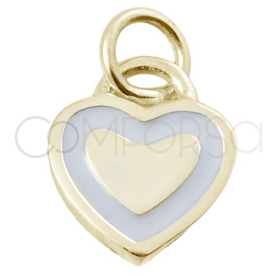 Sterling silver 925 white heart pendant 11x9mm