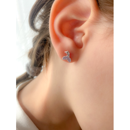 Sterling silver 925 mermaid tail earrings 9 x 7 mm