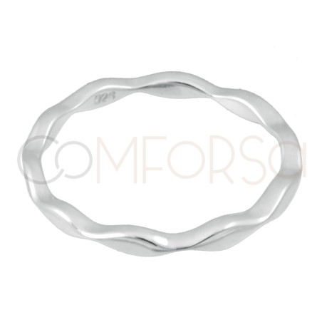 Gold-plated sterling silver 925 flat rhombuses ring 1.8mm