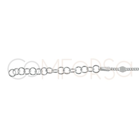 Gold-plated sterling silver 925 small curb-plate anklet 21+4cm