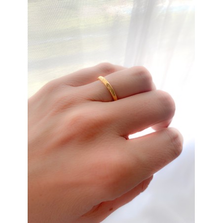 Gold-plated sterling silver 925 rainbow D-shape ring