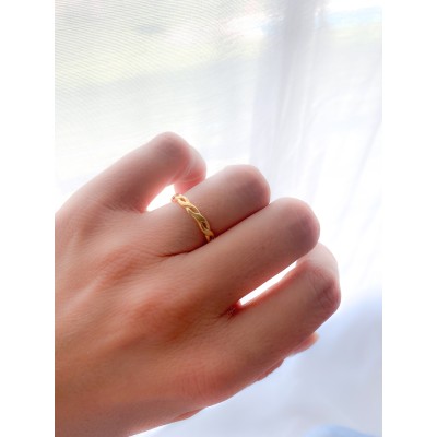 Gold-plated sterling silver 925 braided ring 3mm