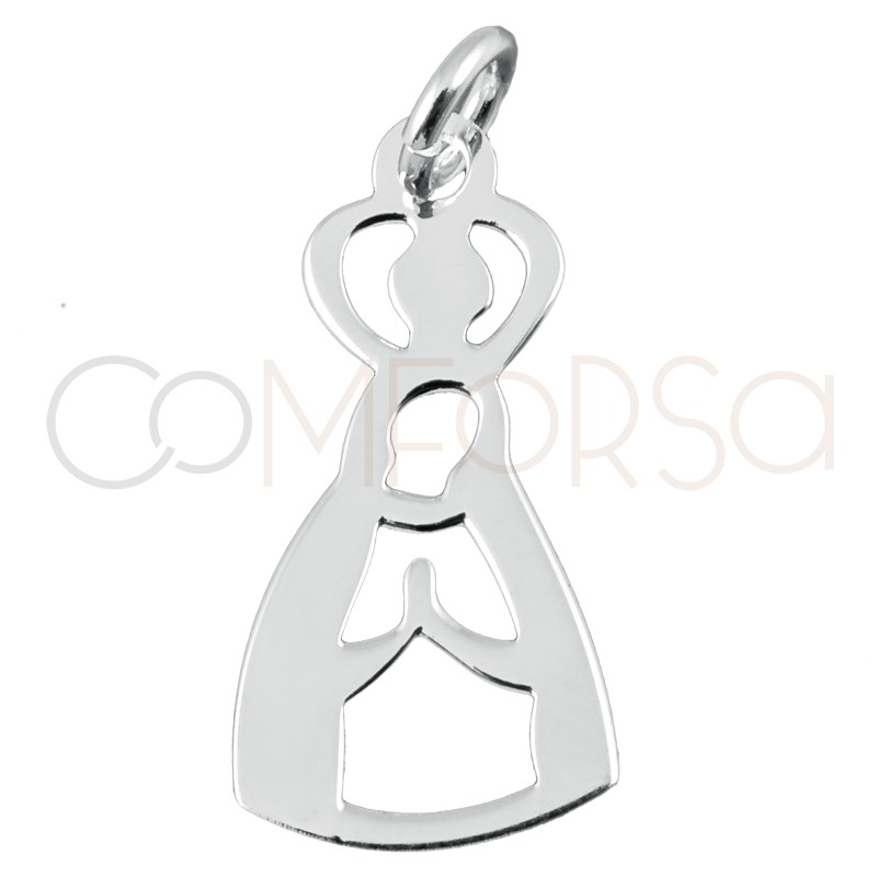 Sterling silver 925 Our Lady of Fátima pendant 9.2 x 18mm