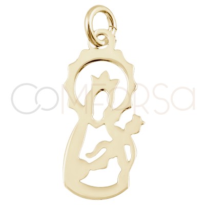 Gold-plated sterling silver 925 “Virgen de la Almudena” pendant 8.9 x 19.5mm